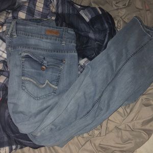 High waisted boot cut jeans